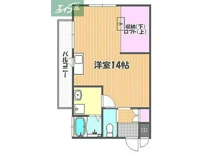 橋本興産第1ビル(ワンルーム/3階)の間取り写真