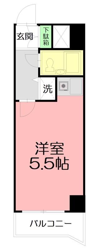 ライオンズプラザ海老名(ワンルーム/5階)の間取り写真