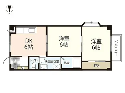 フォブールT&N(2DK/2階)の間取り写真