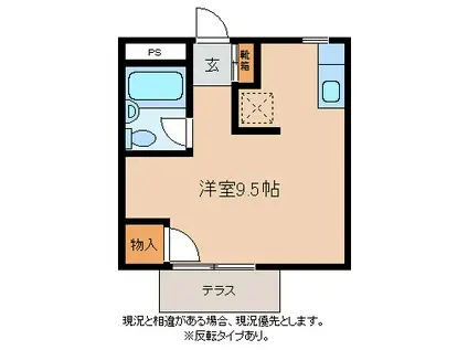 松岡ベース(ワンルーム/2階)の間取り写真