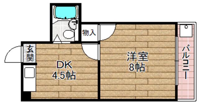 ハイツ88(1DK/4階)の間取り写真
