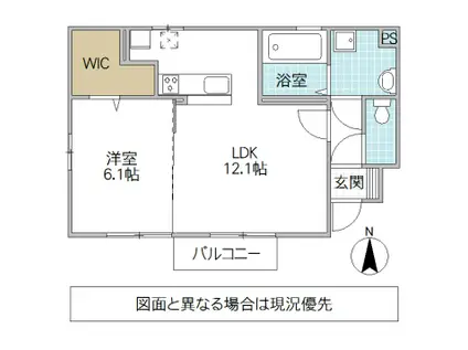 メゾン・ド・ベル(1LDK/1階)の間取り写真