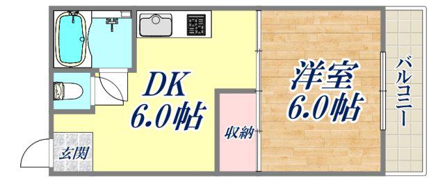 寿コーポ(1DK/1階)の間取り写真