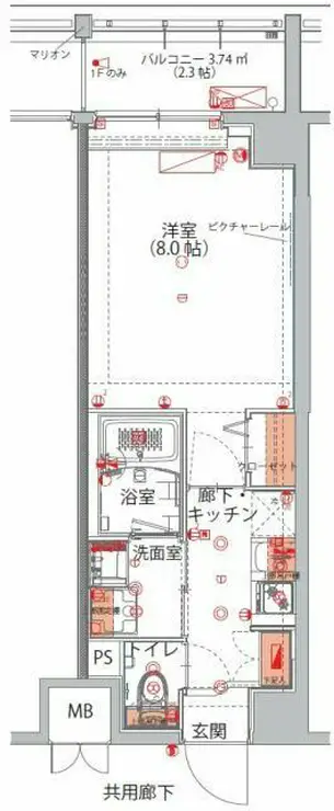 ハーモニーレジデンス新宿御苑THE EAST 4階階 間取り