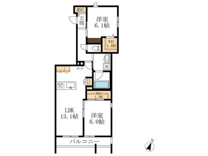 PRECIOUS西山元町(2LDK/3階)の間取り写真