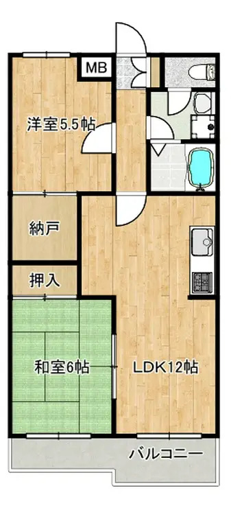 ドミール鹿島 3階階 間取り
