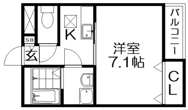 メゾン・ソウザII(1K/2階)の間取り写真