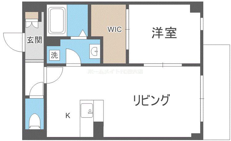 ソラシアレジデンス九条(1LDK/1階)の間取り写真