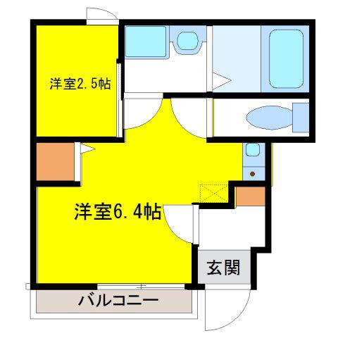 EHRE(1SK/1階)の間取り写真