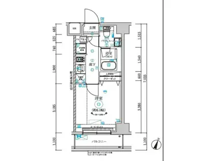 リルシア横濱元町(1K/5階)の間取り写真