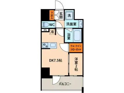 バウスフラッツ新大阪(1DK/10階)の間取り写真