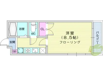 日高ビル(1K/4階)の間取り写真