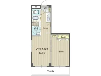 U・TOPIA60(1LDK/4階)の間取り写真