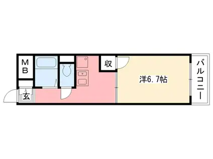 HAYASHI BLD(1K/3階)の間取り写真