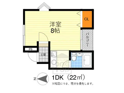 SEIUN3(ワンルーム/2階)の間取り写真