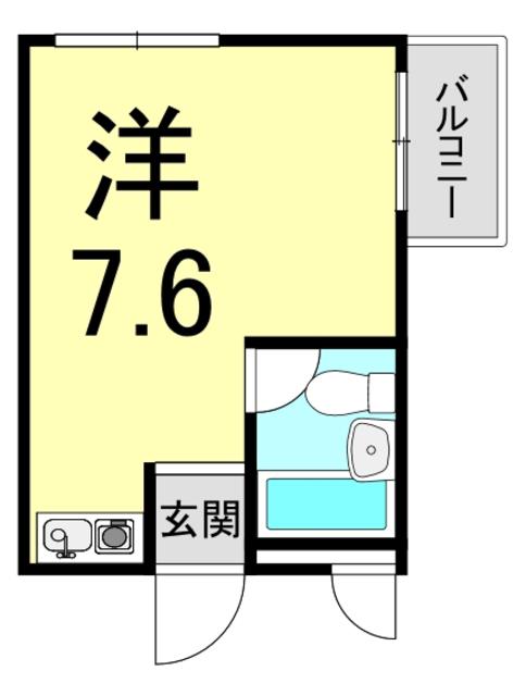 エメラルド立花北(ワンルーム/3階)の間取り写真