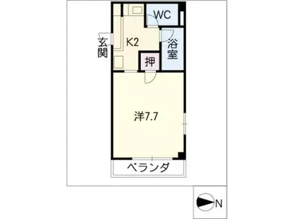 シャルマン千種(1K/2階)の間取り写真