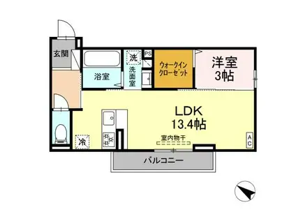COMFORT LIFEII(1LDK/2階)の間取り写真