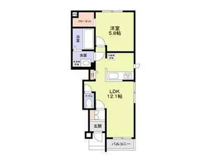 AIBA BEL(1LDK/1階)の間取り写真