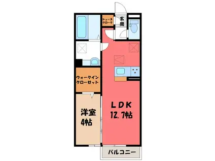 ベルネーレ(1LDK/2階)の間取り写真