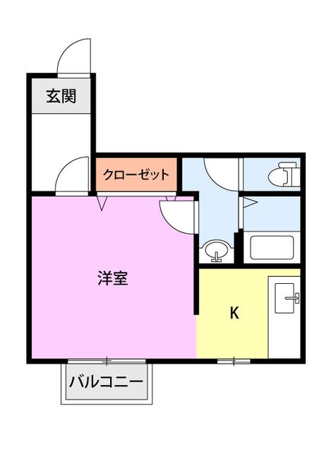 コーポすみれ(1K/1階)の間取り写真