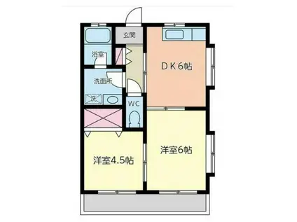 メープルガーデンハイツII(2DK/1階)の間取り写真