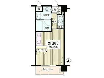 アビテ市ヶ谷五番町 (ワンルーム/7階)の間取り写真