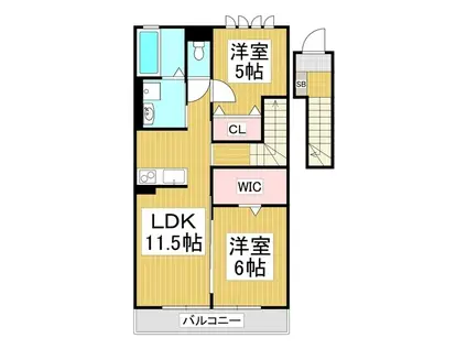 メゾン・コンフォール(2LDK/2階)の間取り写真