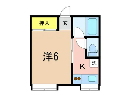 ふらッツなかよし(1K/2階)の間取り写真