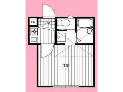 COMODO AP相模大野(1K/2階)の間取り写真