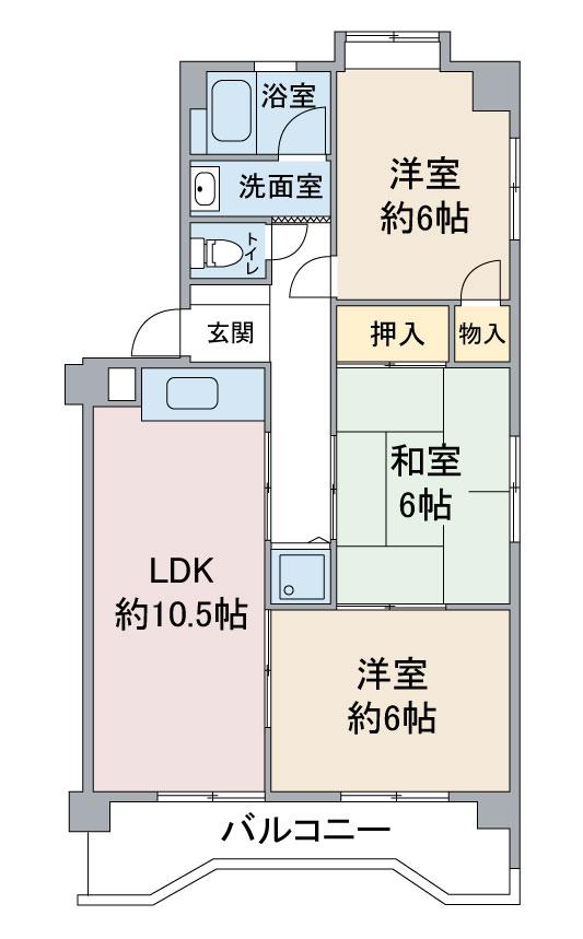 レジデンス・オーミ(3LDK/3階)の間取り写真