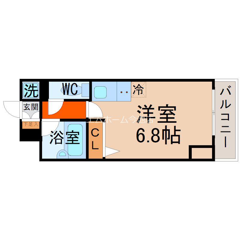RIDGE堀田(ワンルーム/5階)の間取り写真