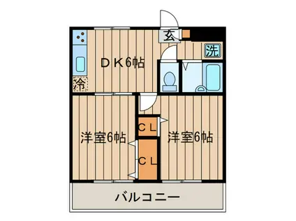 リバーパーク矢向(2DK/2階)の間取り写真