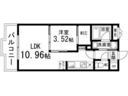 カーサヴェルデ高森(1LDK/3階)の間取り写真