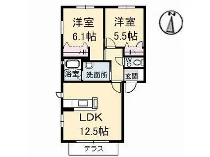 メゾン ダイイチ(2LDK/1階)の間取り写真