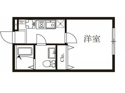 モダンラフォンテ高島平A(1K/1階)の間取り写真