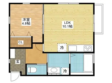 SIGNPOST出雲(1LDK/2階)の間取り写真