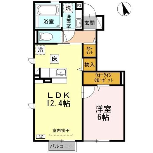 コレージュ・シャン・エスト(1LDK/1階)の間取り写真