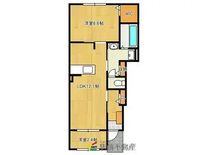 ダンデライオンII(1LDK/1階)の間取り写真