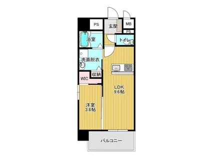 大津町引水 マンション(1LDK/5階)の間取り写真
