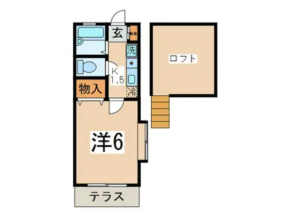 ローゼンハイム(1K/1階)の間取り写真