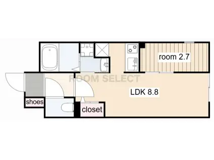 LUORE浅間町(1LDK/4階)の間取り写真