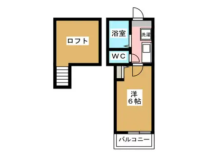 サフィール向ヶ丘(1K/2階)の間取り写真