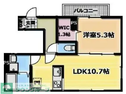 アリビオ五反野(1LDK/1階)の間取り写真