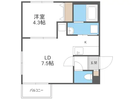 アイビル18(1LDK/3階)の間取り写真