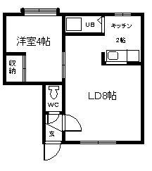 グランビア(1LDK/1階)の間取り写真