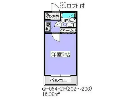 ローズアパート(1K/2階)の間取り写真