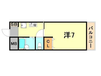 エクセルウィンD(1K/8階)の間取り写真