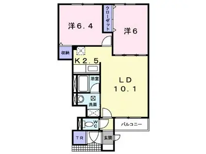 アバンツァート追分II(2LDK/1階)の間取り写真