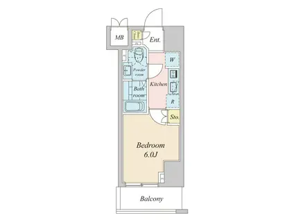 プラウドフラット神楽坂II(1K/3階)の間取り写真